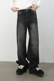 Men's Washed Wide Leg Jeans with Pockets