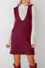 Lovelet Pocketed V-Neck Mini Sweater Overall Dress