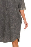 Zenana Acid-washed French Terry Tee Shirts Dress