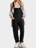 Square Neck Wide Strap Denim Overalls