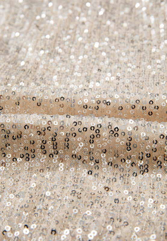 Sequin Surplice Long Sleeve Bodysuit - felvior