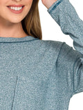 Zenana Soft Melange Hacci Round-Neck Long Sleeve T-Shirt