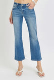 RISEN Full Size Low Rise Crop Flare Jeans Plus Size