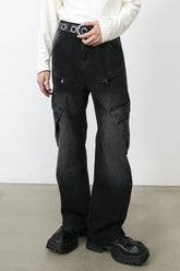 Men's Baggy Jeans with Cargo Pockets