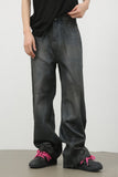 Men's Frayed Hem Jeans with Pockets