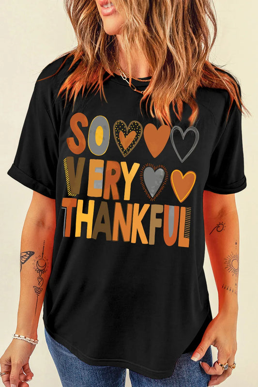 Letter Graphic Round Neck Short Sleeve T-Shirt - felvior