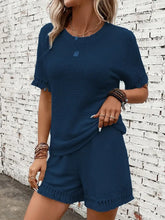 Tassel Round Neck Top and Shorts Set
