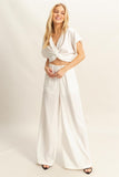 HYFVE Twisted Front Short Sleeve Top and Wide Leg Pants Set