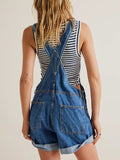 Wide Strap Square Neck Denim Overalls