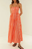 Striped Square Neck Cami Dress