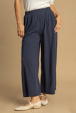 Umgee Full Size High Waisted Embellished Linen Pants Plus Size