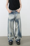 Men's Distressed Wide Leg Jeans