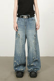 Men's Distressed Wide Leg Jeans