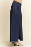 Davi & Dani Patch Pocket Wide Leg Culotte Jeans