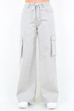 American Bazi Full Size Drawstring Wide Leg Cargo Pants Plus Size