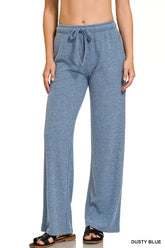Zenana Ribbed Drawstring Lounge Pants