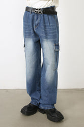 Men's Loose Fit Jeans with Pockets