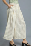 Umgee High-Waisted Wide Leg Striped Pants