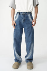 Men's Tie-Dye Washed Straight Leg Jeans