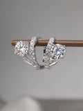 2 Carat Moissanite 925 Sterling Silver Huggie Earrings