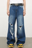 Men's Distressed Wide Leg Jeans