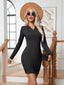 Johnny Collar Long Sleeve Mini Dress