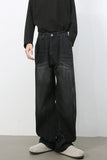 Men's High Waist Washed Jeans