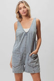 BiBi Patch Vintage Washed Denim Shortall