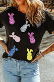 Sequin Bunny Doll Short Sleeve T-Shirt