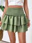 Perfee Layered Smocked Mini Skirt