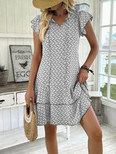 Full Size Ruffled Layered Printed Mini Dress Plus Size