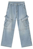 Men's Mid Rise Jeans with Cargo Pockets