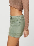 Mini Cargo Denim Skirt with Pockets