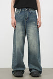 Men's Distressed Detail Wide Leg Jeans