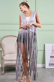 BiBi Star Stud With Long Fringe Detail Suede Vest