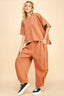 Davi & Dani Flowy Top and Elastic Waist Band Pants Set