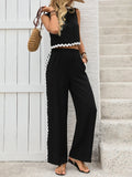 Round Neck Sleeveless Top and Pants Set