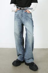 Men's Contrast Loose Fit Jeans