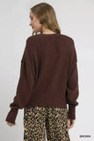 Umgee Button-Front V-Neck Knit Cardigan