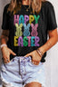 HAPPY EASTER Sequin Bunny Round Neck T-Shirt