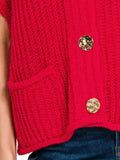 Zenana Button Down Sweater Vest with Front Pockets