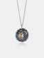 Alloy Inlaid Zircon Sun & Moon Necklace