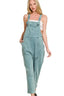 Zenana Washed Knot Strap Relaxed Fit Overalls