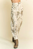 Davi & Dani Abstract Tie Dye Dot Lace Detail Barrel Pants