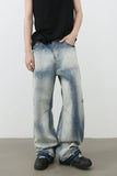 Men's Distressed Wide Leg Jeans