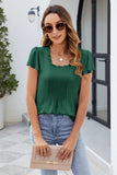 Frill Square Neck Flutter Sleeve Blouse