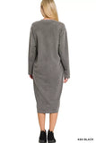 Zenana Soft Fleece Pigment Dye Sweatshirts Dress