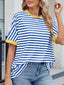Striped Round Neck Half Sleeve T-Shirt