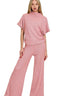 Zenana Sweater Mock Neck Top & Long Pants Set