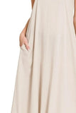Zenana Woven Arc Hem Cami Dress With Flowy Pockets
